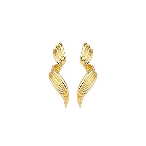 Brinco dourado liso banho em ouro 18k