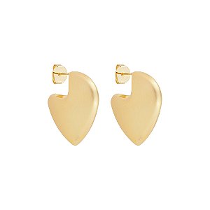 Brinco de argola acetinado banho em ouro 18K