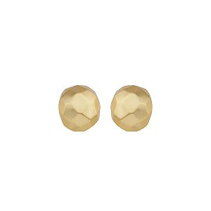 Brinco liso acetinado banho em ouro 18K
