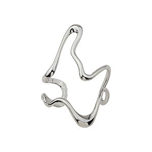 Bracelete orgânico liso banho em ródio branco