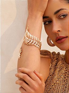 Bracelete liso banho em ouro 18k
