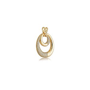 Pingente cravejado de zircônia cristal banho em ouro 18k