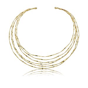 Colar de aro dourado liso banho em ouro 18k