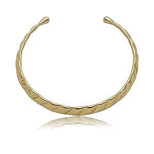 Colar de aro dourado liso banho em ouro 18k