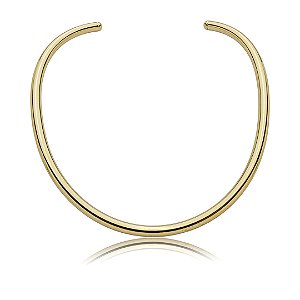 Colar de aro dourado liso banho em ouro 18k