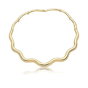 Colar de aro dourado liso banho em ouro 18k