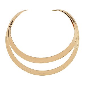 Colar de aro dourado liso banho em ouro 18k