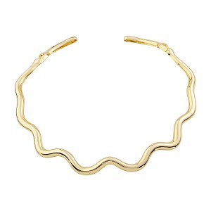 Colar de aro dourado liso banho em ouro 18k