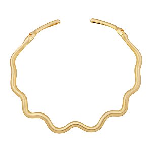 Colar de aro dourado liso acetinado banho em ouro 18k