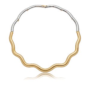 Colar de aro liso acetinado banho duplo