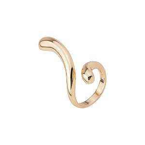 Anel dourado liso banho em ouro 18k