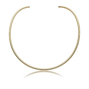 Colar de aro liso acetinado banho em ouro 18k