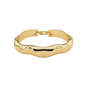 Bracelete dourado liso banho em ouro 18k