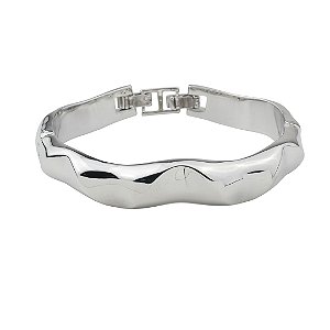 Bracelete liso banho em ródio branco