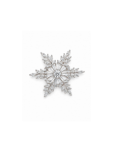 Broche de flor cravejado de zircônia cristal banho em ródio branco