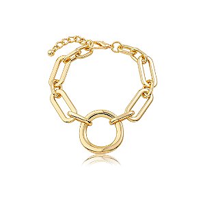 Pulseira dourada lisa banho em ouro 18k