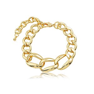 Pulseira dourada lisa banho em ouro 18k