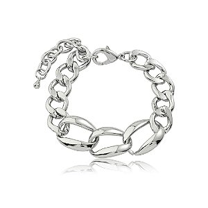 Pulseira lisa banho em ródio branco