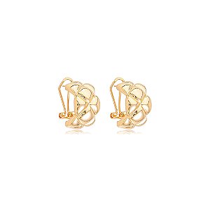Brinco de argola liso banho em ouro 18k
