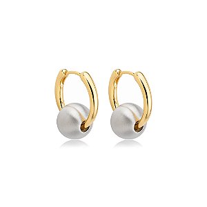 Brinco de argola liso acetinado banho duplo
