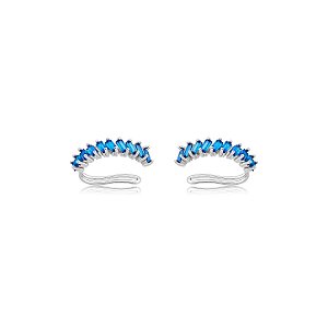 Dupla de piercing fake cravejado de zircônia topázio banho em Ródio branco