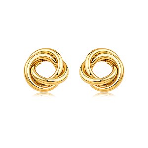 Brinco de base dourado liso banho em ouro 18k