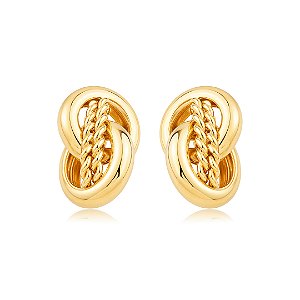 Brinco de base dourado liso banho em ouro 18k