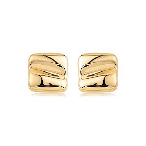 Brinco de base dourado liso banho em ouro 18k
