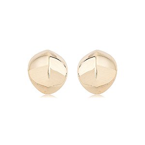 Brinco de base dourado liso banho em ouro 18k