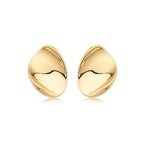 Brinco de base dourado liso banho em ouro 18k