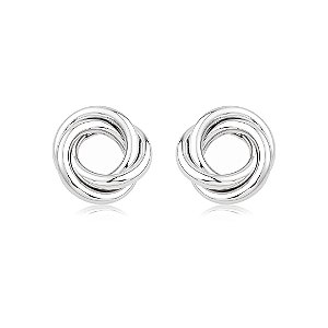 Brinco de base liso banho em ródio branco