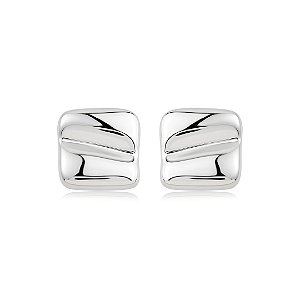 Brinco de base liso banho em ródio branco