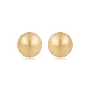 Brinco liso acetinado banho em ouro 18K