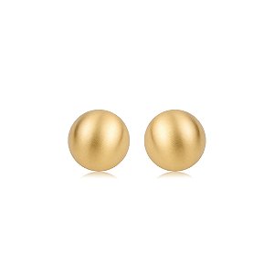 Brinco de base liso acetinado banho em ouro 18K