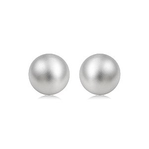 Brinco de base liso acetinado banho em rodio branco