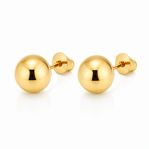 Brinco de base liso banho em ouro 18k