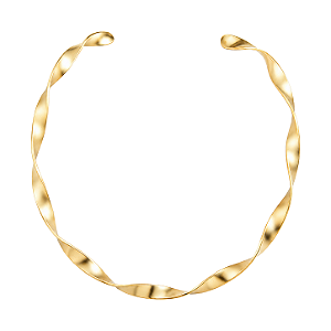 Colar de aro acetinado banho em ouro 18k
