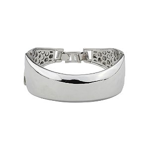 Bracelete liso banho em ródio branco