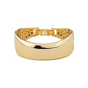 Bracelete dourado liso banho em ouro 18k
