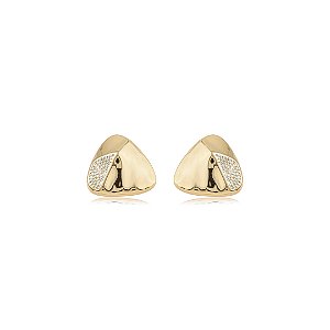 Brinco cravejado de zircônia cristal banho em ouro 18k