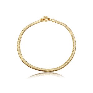Colar Dourado de Malha Liso – Banho em Ouro 18K