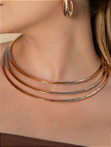 Colar de aro dourado liso banho em ouro 18k