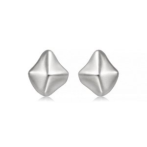 Brinco de base liso banho em ródio branco