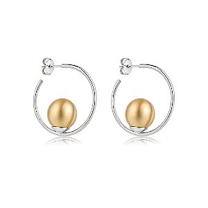 Brinco de argola liso acetinado banho duplo