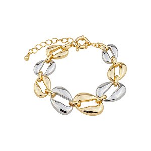 Pulseira de corrente lisa com banho duplo