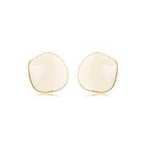 Brinco dourado esmaltado banho em ouro 18k
