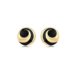 Brinco dourado esmaltado banho em ouro 18k