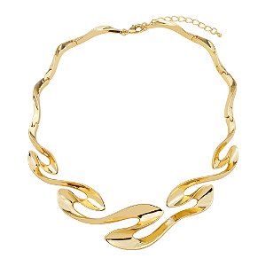 Colar de aro dourado liso banho em ouro 18k