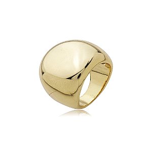 Anel dourado liso banho em ouro 18k