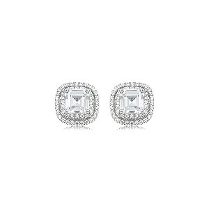 Brinco de base cravejado de zircônia cristal banho em ródio branco